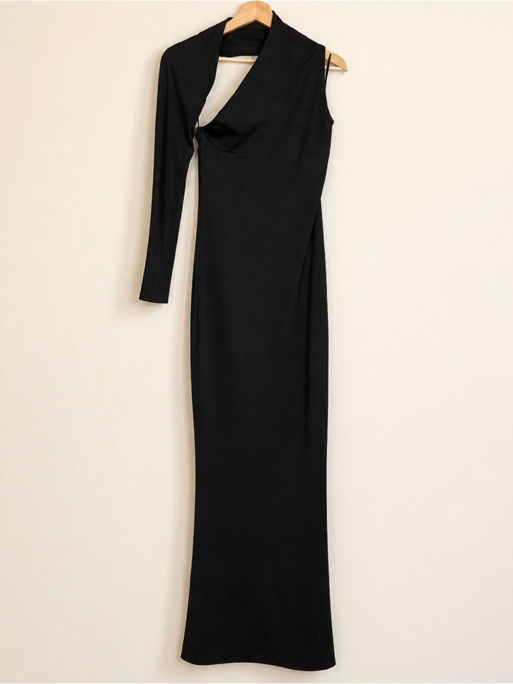 Marcella NYC Manhattan One Shoulder Gown European Ponte Open Back Halter Gown S - Picture 11 of 16